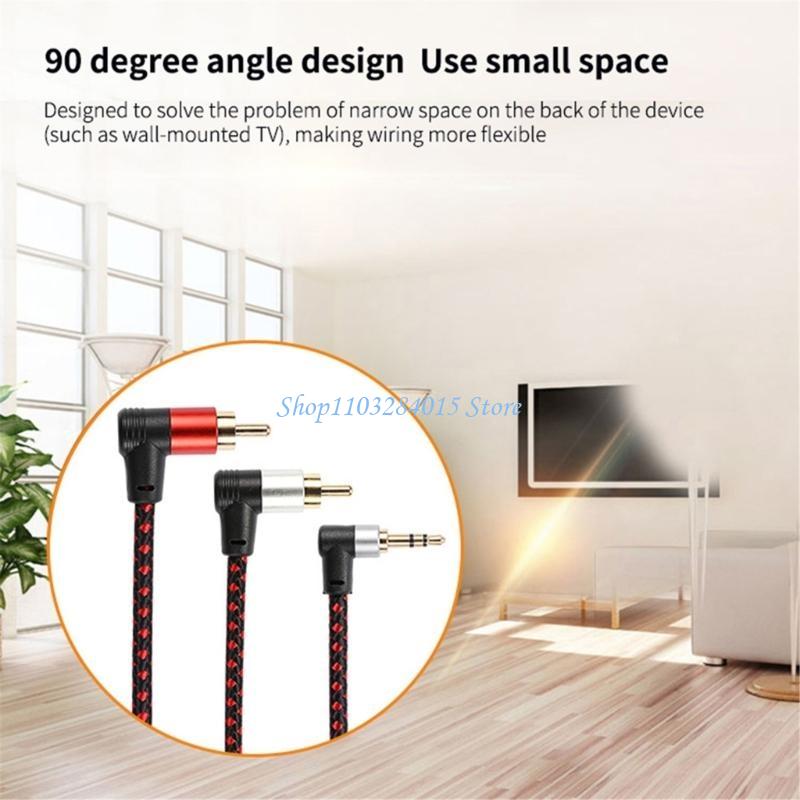 Audio And Music Splitter - R6FF 90° RCA Cable Jacks 3.5mm
