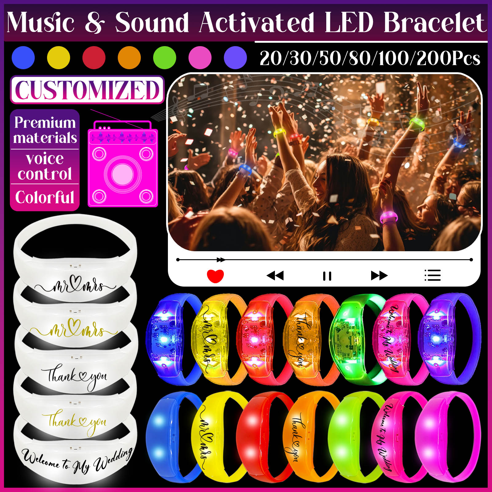 Audio Music Light - 20-200Pcs Music And Sound Activated LED