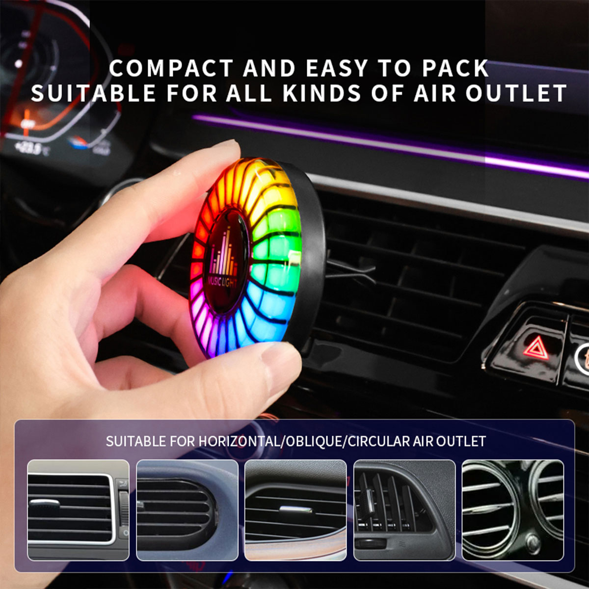 Car Music Rhythm Lamp Car Air  - Audio Music Light 评论和价格