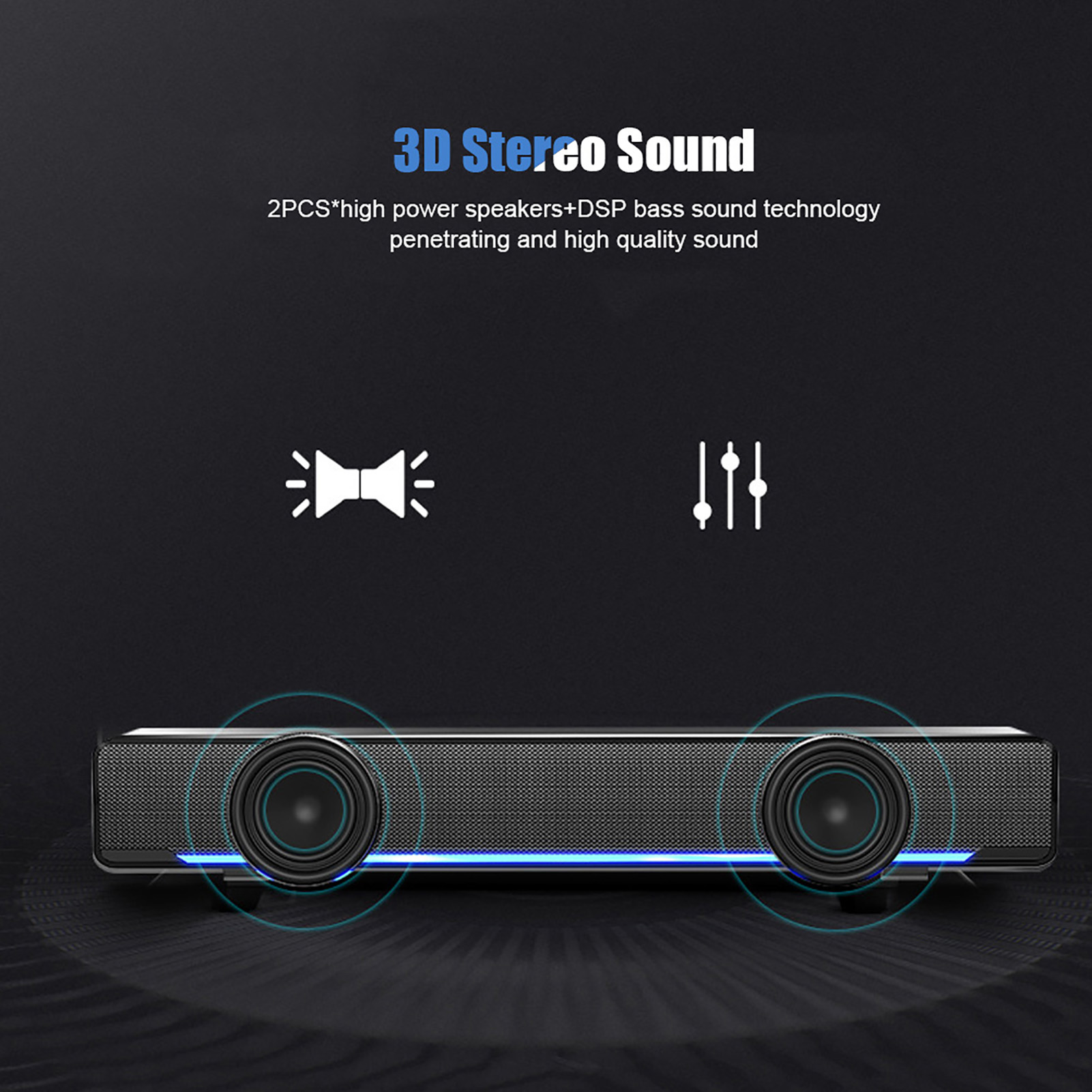 Portable Soundbar USB Wired St - Audio Music Player Pc 评论和价格