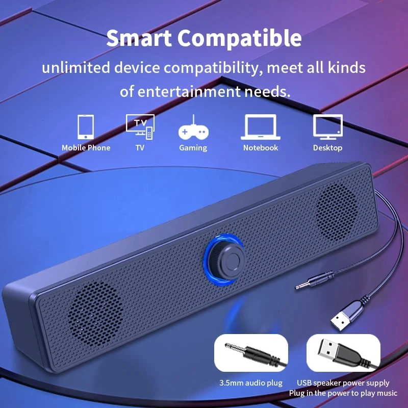 Soundbar Computer PC TV Laptop - Audio Music Player Pc 评论和价格
