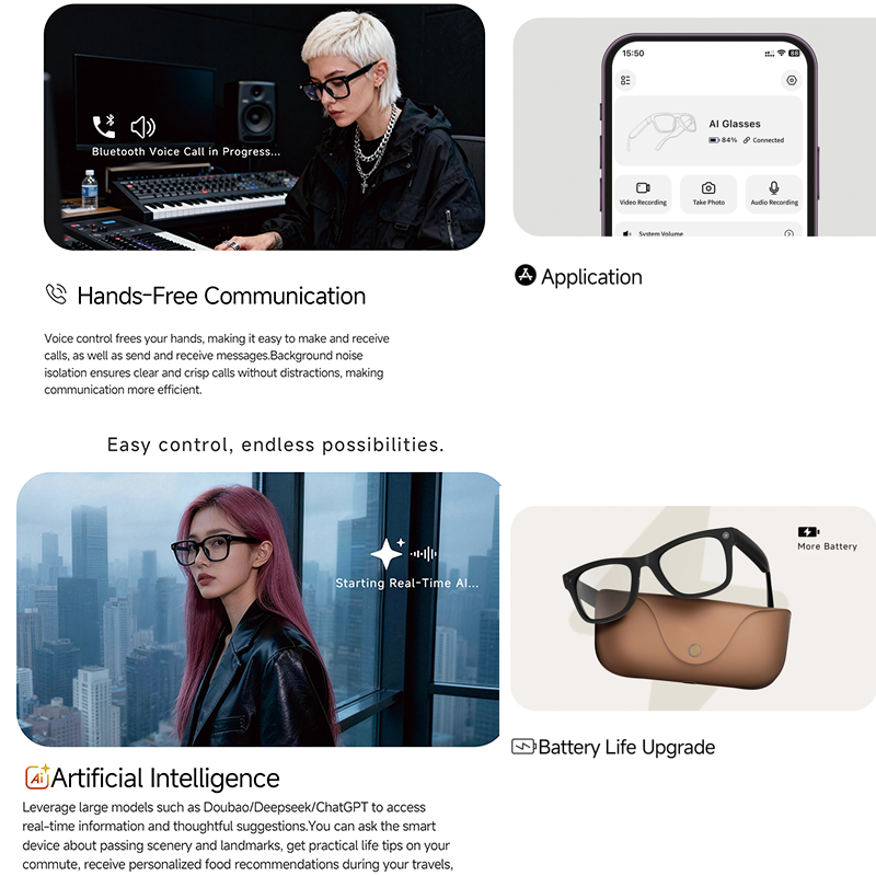 2026 AI smart Glasses HD 800W  - Audio Music Voice 评论和价格