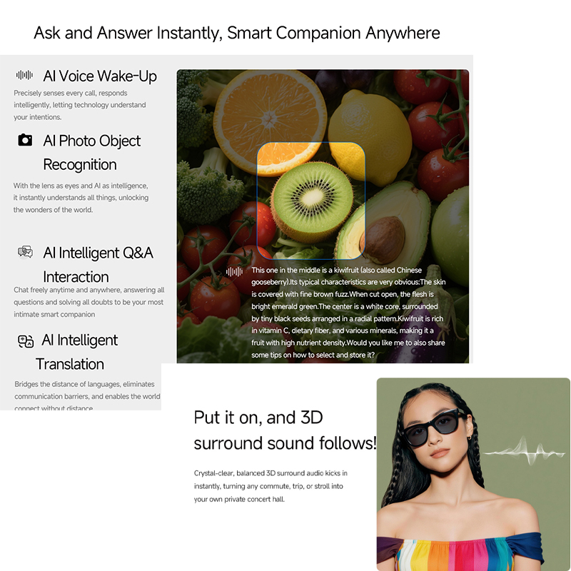 2026 AI smart Glasses HD 800W  - Audio Music Voice 评论和价格