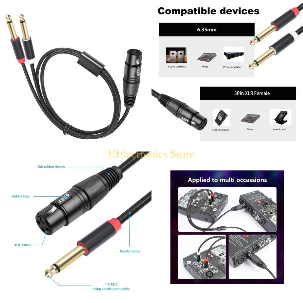 B03C 2x6.35mm 1/4inch to 3Pin  - Audio And Music Splitter 评论和价格