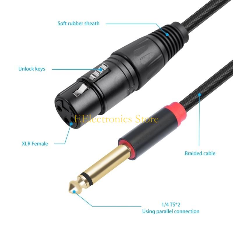B03C 2x6.35mm 1/4inch to 3Pin  - Audio And Music Splitter 评论和价格