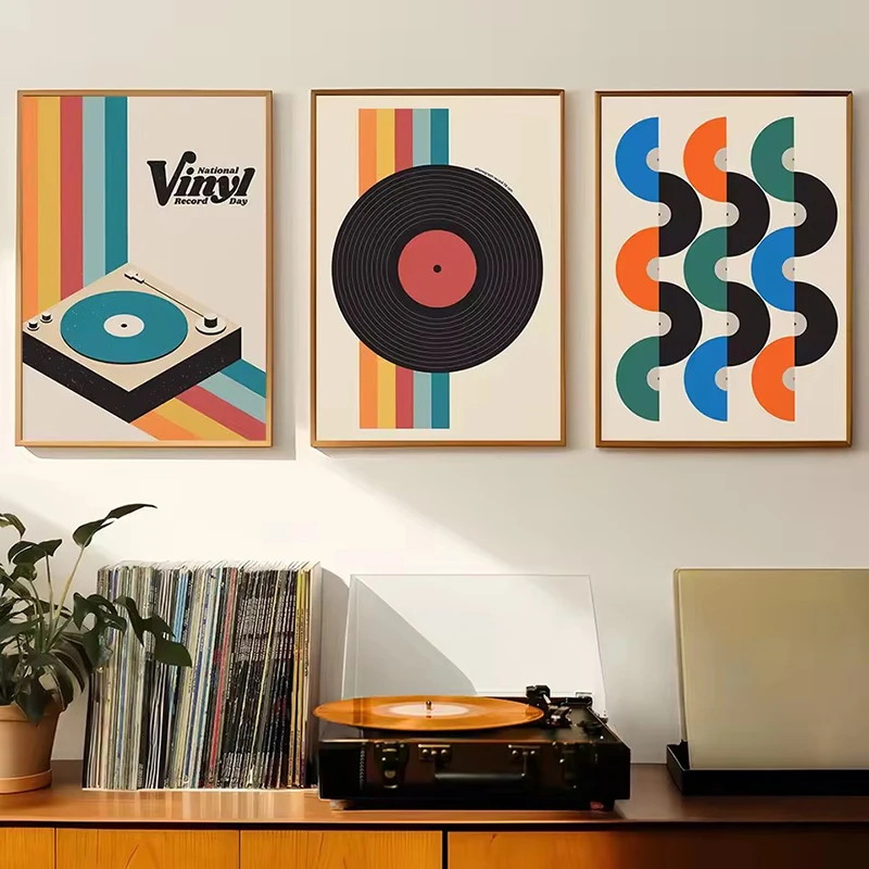 Mid Century Vinyl Record Canva - Audio Music Recording 评论和价格