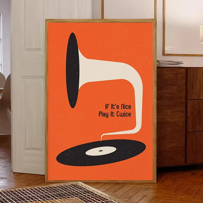 Mid Century Vinyl Record Canva - Audio Music Recording 评论和价格