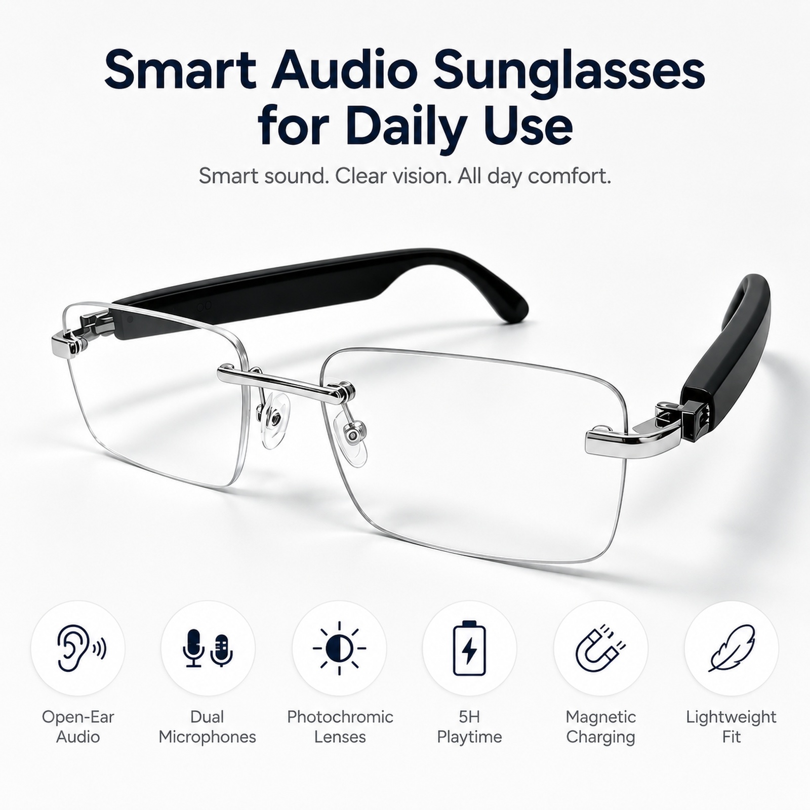 Bluetooth Smart Sunglasses, Ph - Audio Music Voice 评论和价格