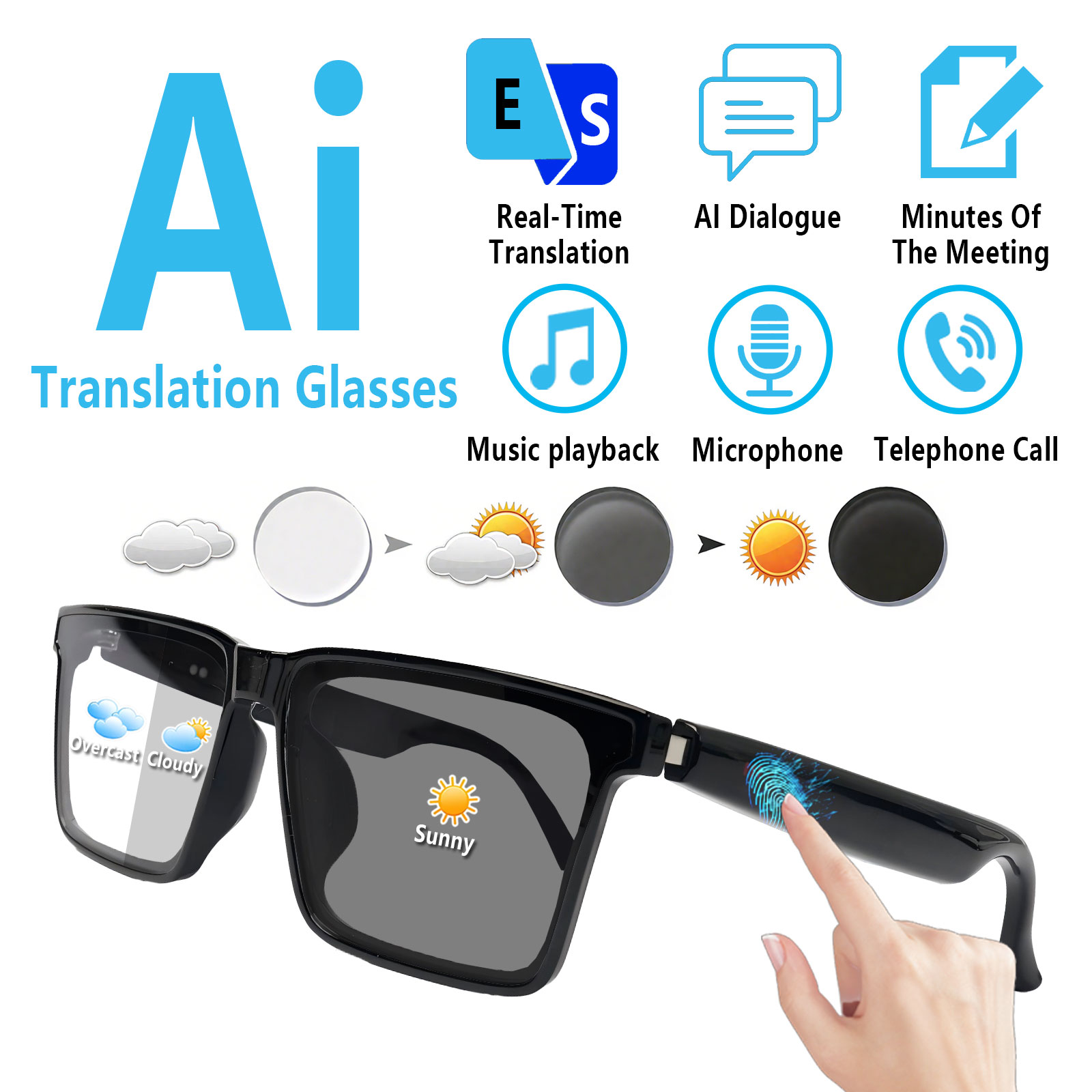 Smart Audio Glasses with Real- - Audio Music Voice 评论和价格