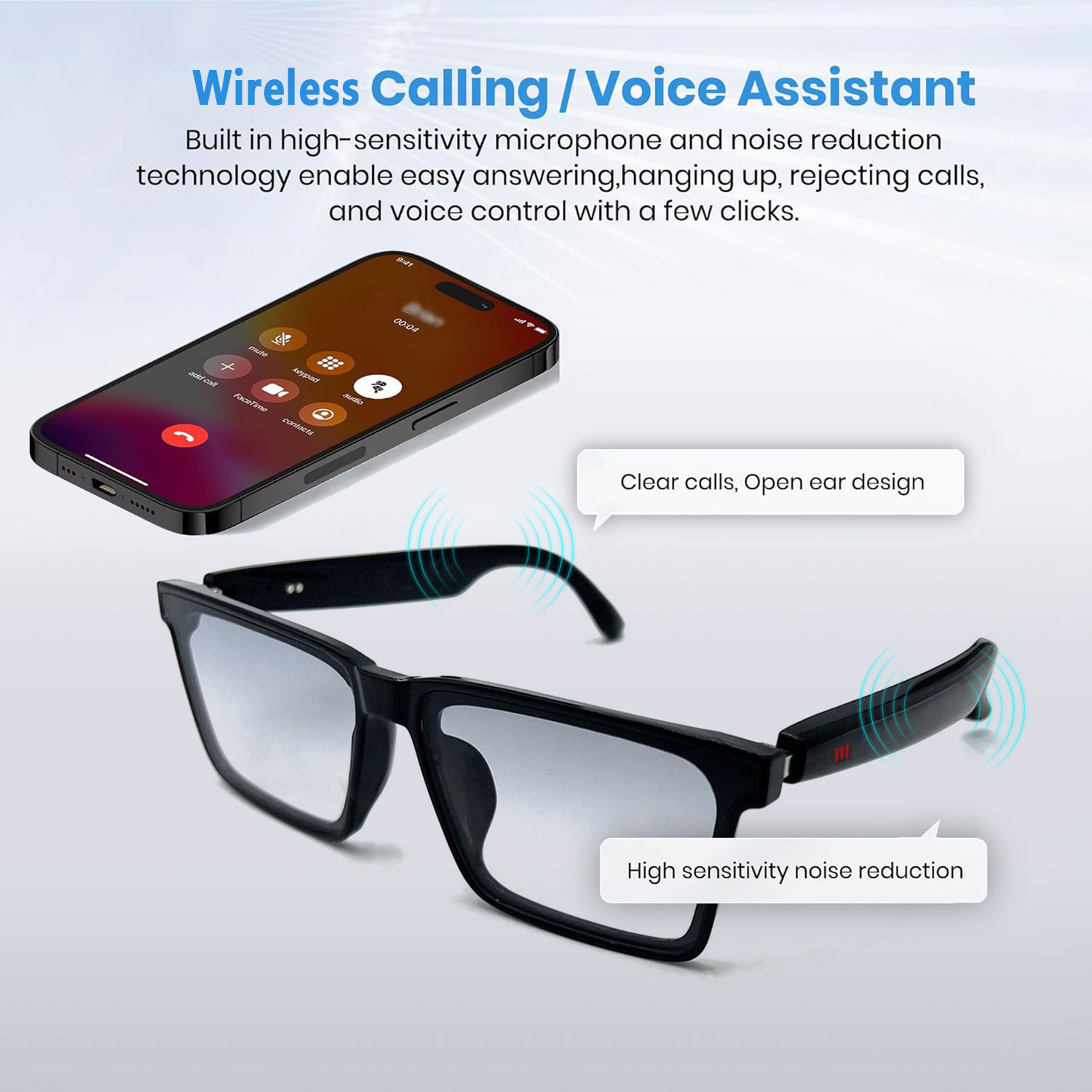 Smart Audio Glasses with Real- - Audio Music Voice 评论和价格