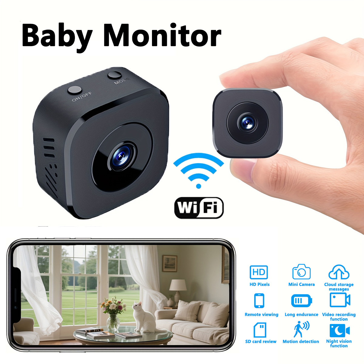 1080P HD Mini WiFi Camera Indo - Audio Music Recording 评论和价格