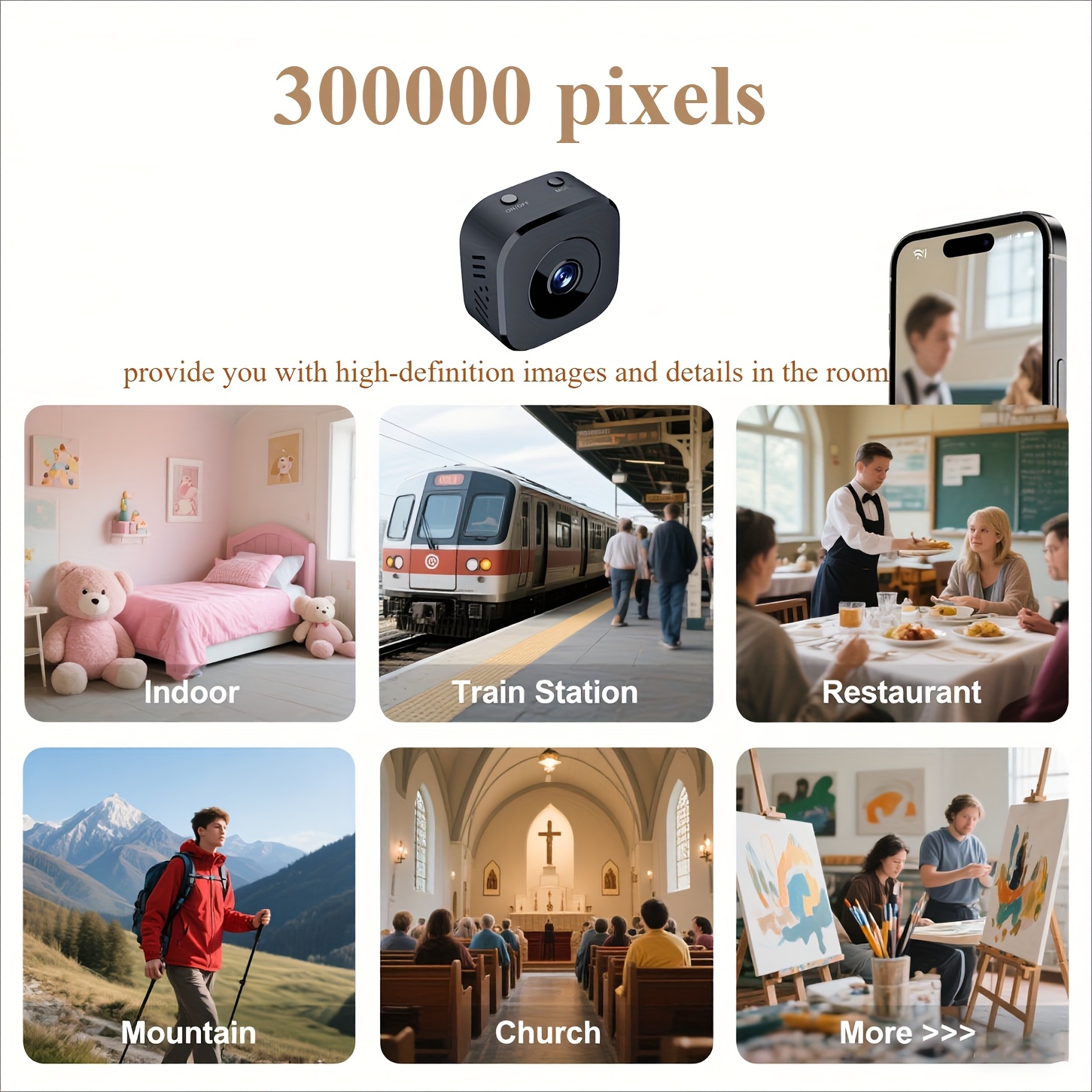 1080P HD Mini WiFi Camera Indo - Audio Music Recording 评论和价格