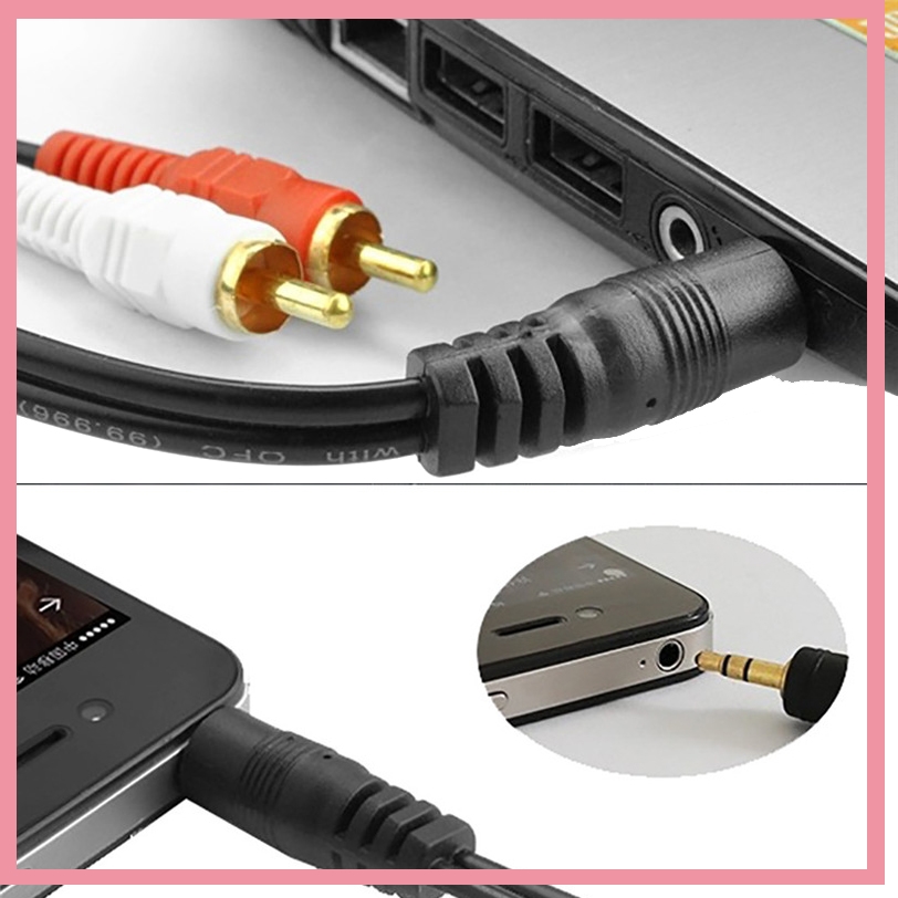 3.5mm Stereo Male Plug to 2 RC - Audio Music Player Pc 评论和价格