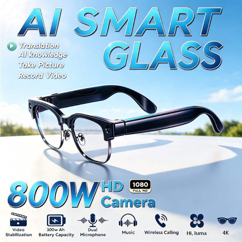 800W HD Pixel Smart Glasses Me - Audio Music Voice 评论和价格