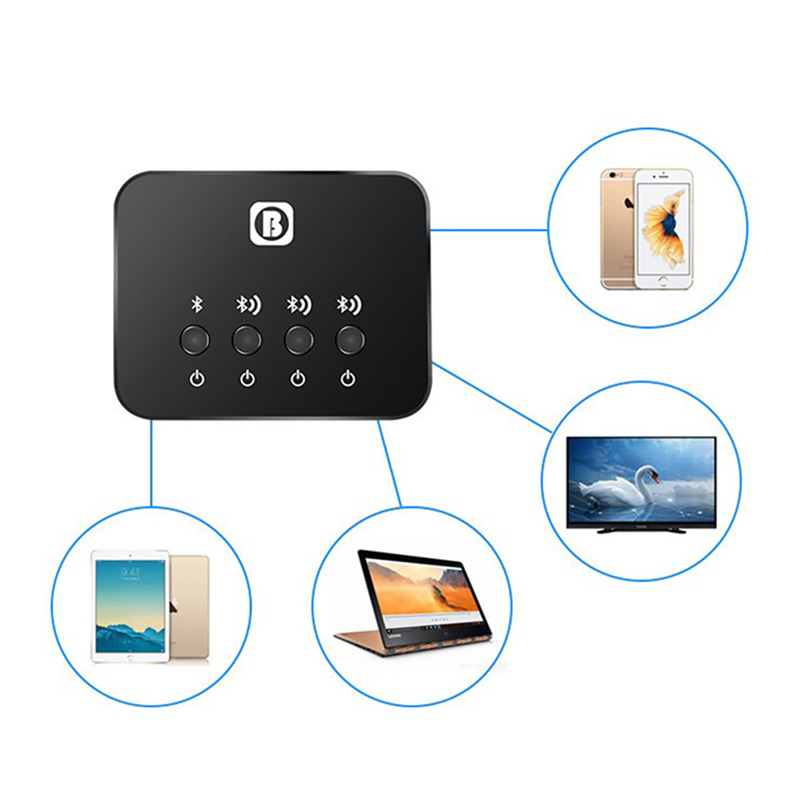 1 to 3 Bluetooth 4.0 Stereo La - Audio And Music Splitter 评论和价格