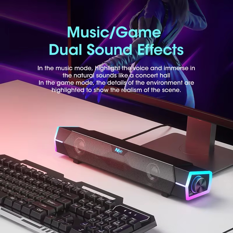 4D Stereo Computer Speaker Bar - Audio Music Player Pc 评论和价格