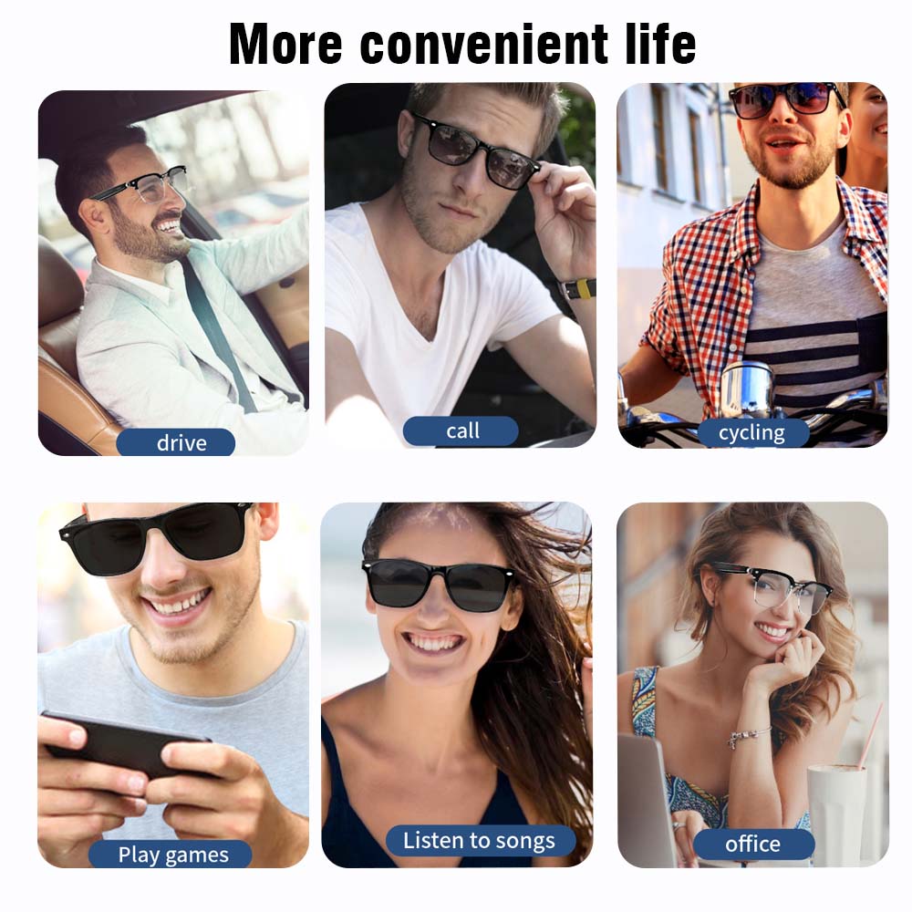 SENBONO E13 Smart Glasses:Blue - Audio Music Light 评论和价格